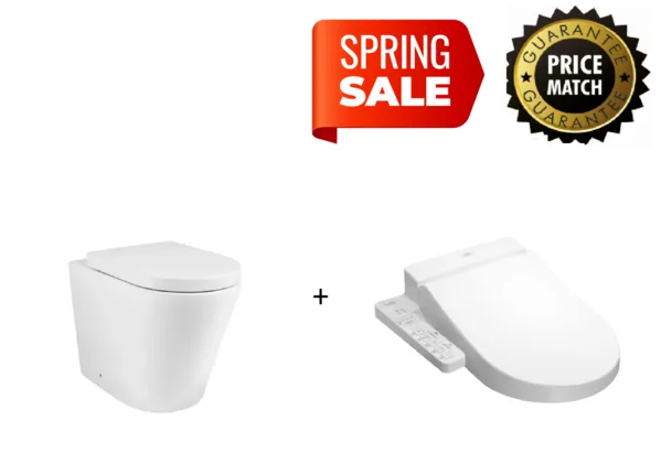 INSPIRE ALZANO WALL FACED RIMLESS TOILET AND TOTO WASHLET W SIDE