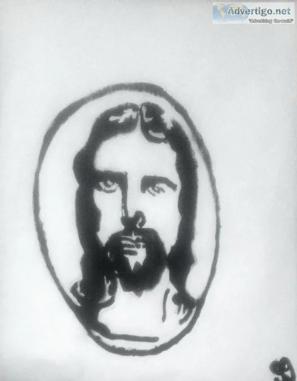 Jesus Black and White GG - 8&quot x 11&quot Painting