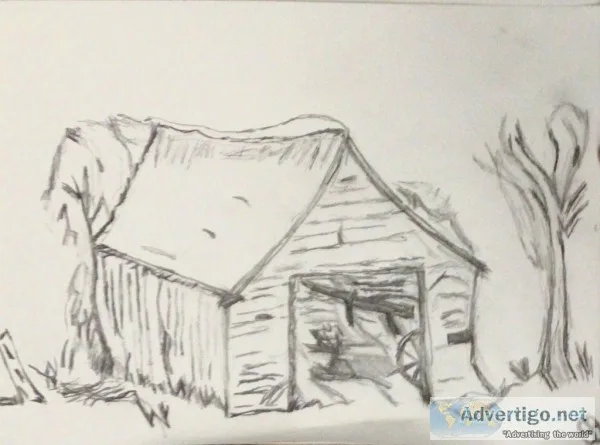 Old Barn Scenery 89 GG &ndash 9&rdquo x 12&rdquo Prncil