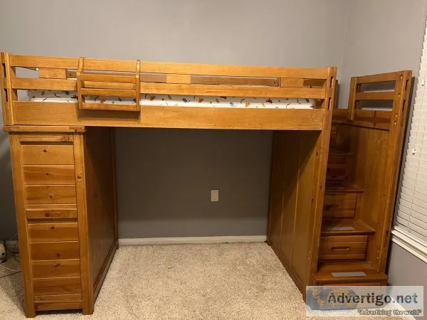 Twin Boy&rsquos Step Loft Bed with Chest