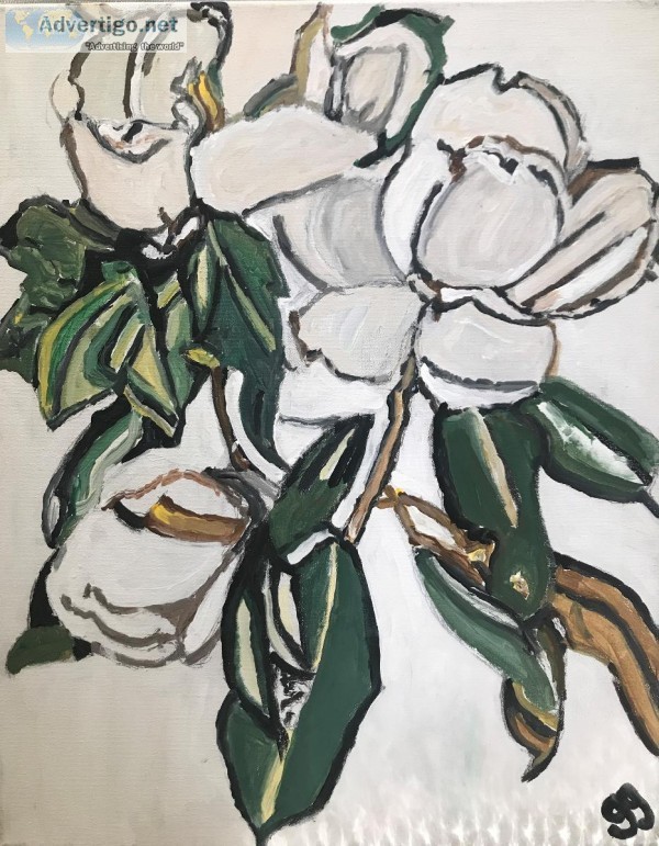Magnolias GG - 16" x 20" Canvas Painting
