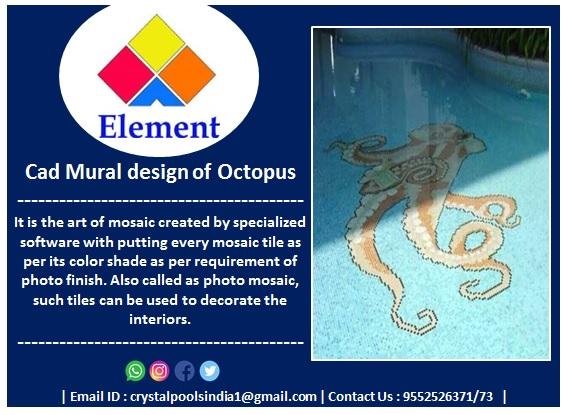 Cad Mural design of Octopus