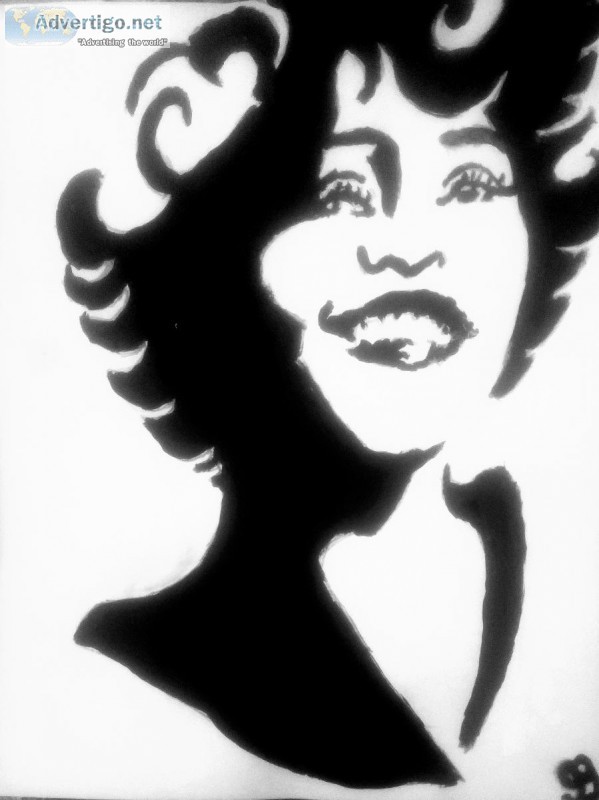 Whitney Houston 2 GG - 8" x 11" Painting