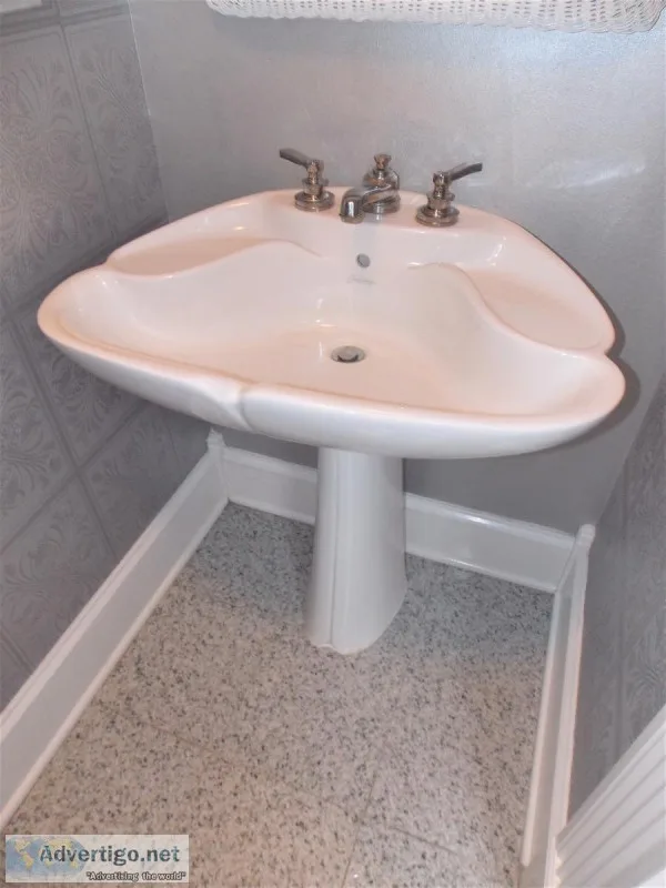 Bathroom Fixtures With Faucets And  Matching Toilet