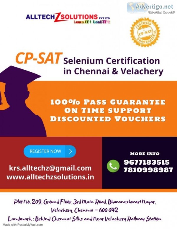 CPSAT Selenium Certification Training in Chennai and Velachery