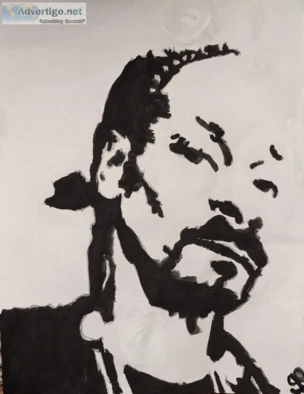 Snoop Dogg Black and White GG &ndash 8&Prime x 11&Prime Painting