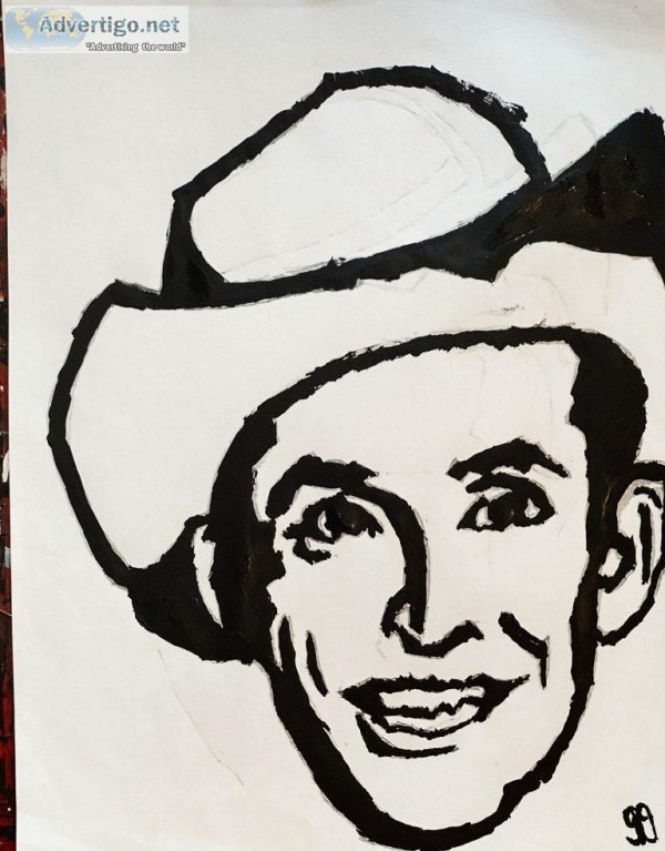 Hank Williams Sr. Black and White GG &ndash 8&Prime x 11&Prime P