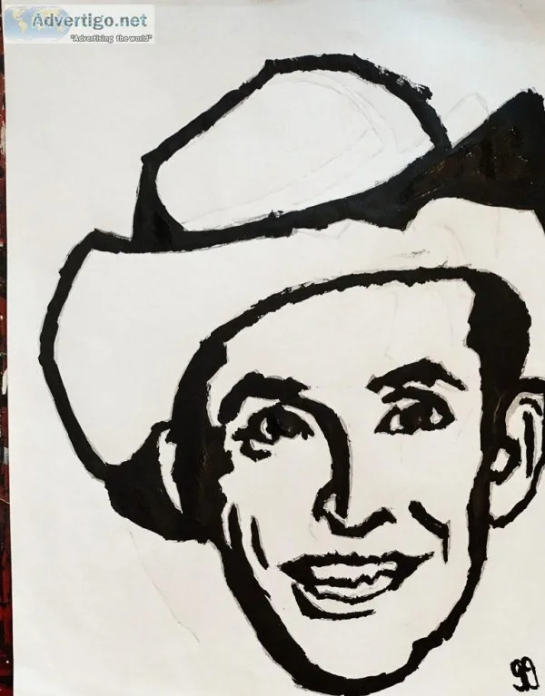 Hank Williams Sr. Black and White GG &ndash 8&Prime x 11&Prime P
