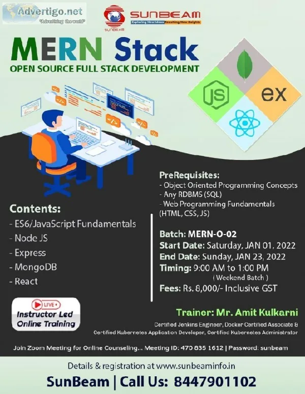 MERN full Stack Developer Online Course