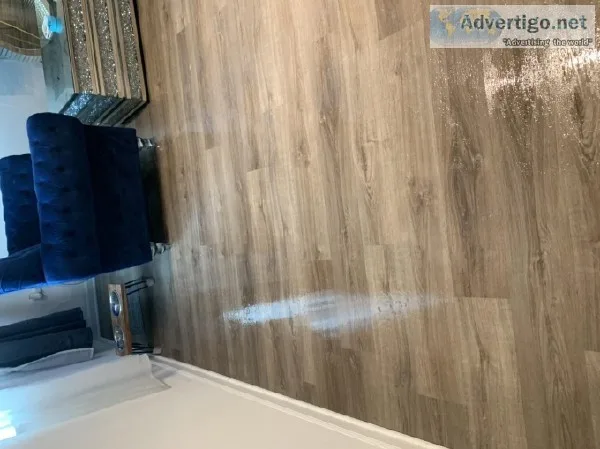 New laminate floor installation and wood