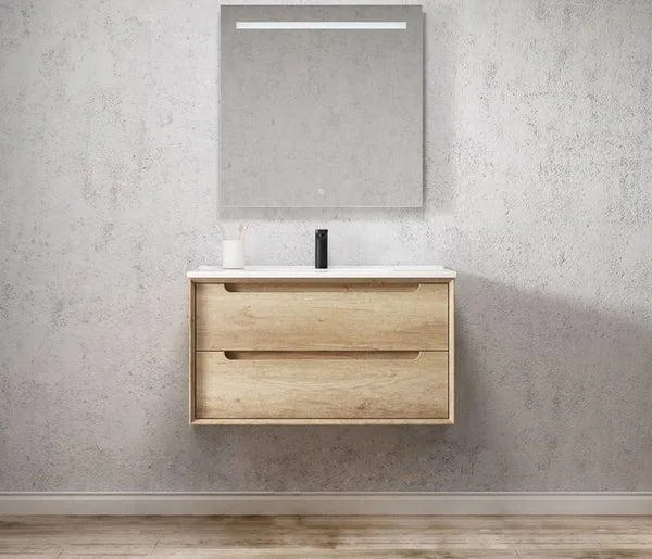 OTTI BYRON NATURAL OAK WALL HUNG VANITY 900MM