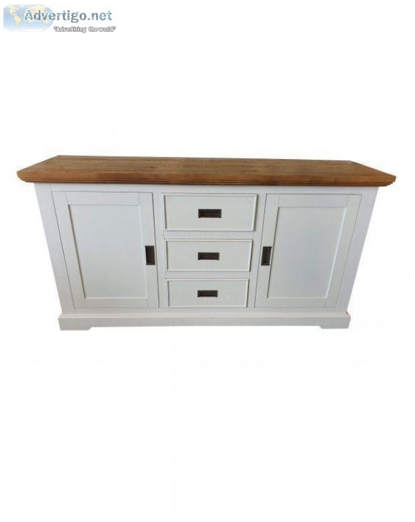 Shop Stylish Hamptons Rustic Timber Sideboard Buffet Cabinet