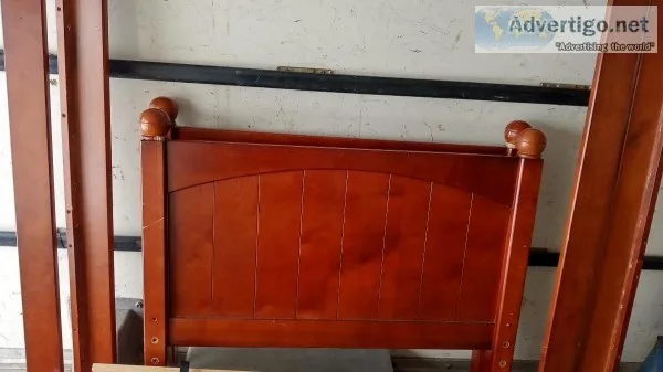 Twin bed frame with headboard and footboard