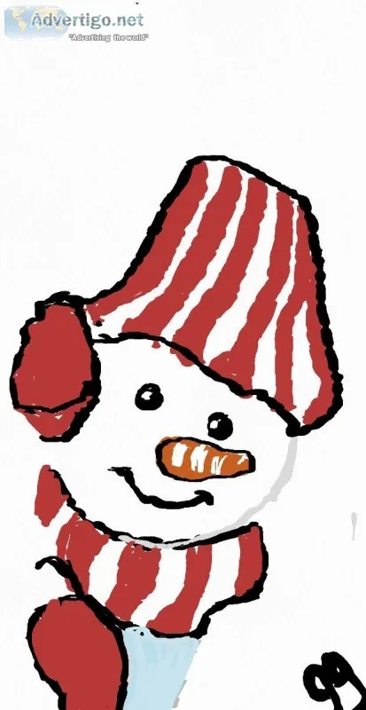 Winter Skiing Snowman GG - Painting