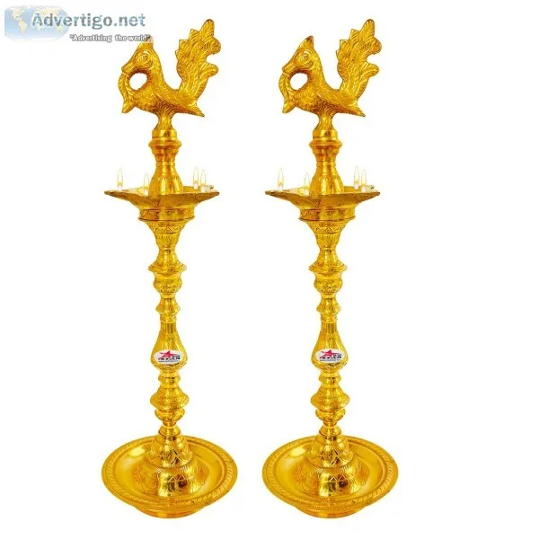 Brass diya | peacock diya decoration | brass diyas online