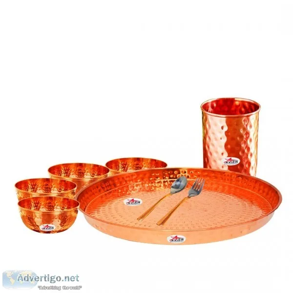 Copper dinner set | buy copper dinner set online at lowest price