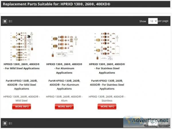 Buy Consumables Suitable for Hypertherm hpr260 and hpr130  Alter