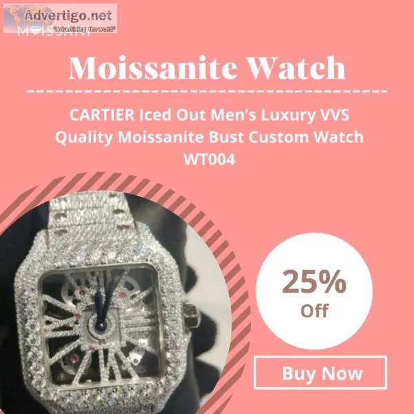 Cartier iced out men?s luxury vvs quality moissanite bust custom