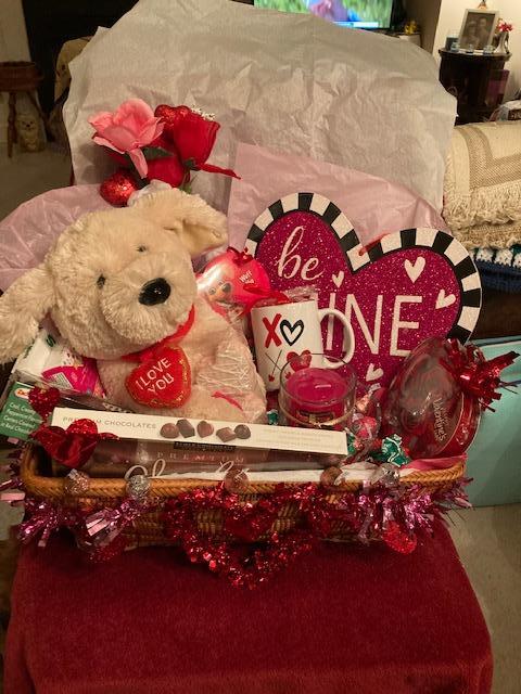 PUPPY LOVE VALENTINE BASKET WITH LOVE