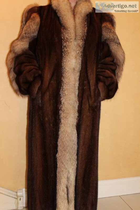 Gorgeous Full Length Mink and Silver Fox Coat