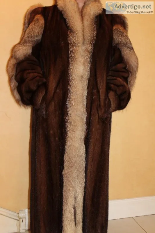 Gorgeous Full Length Mink and Silver Fox Coat