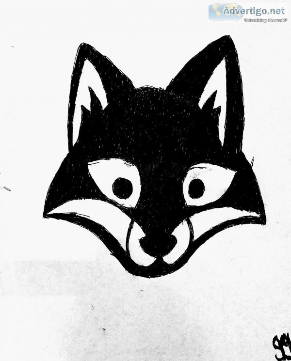 Black and White Fox GG &ndash 8.5&Prime x 11&Prime Art Ink