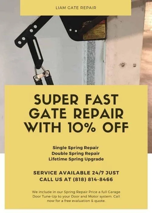 Same Day Gate Repair Service WIth High Discount Of 10%  (818) 81