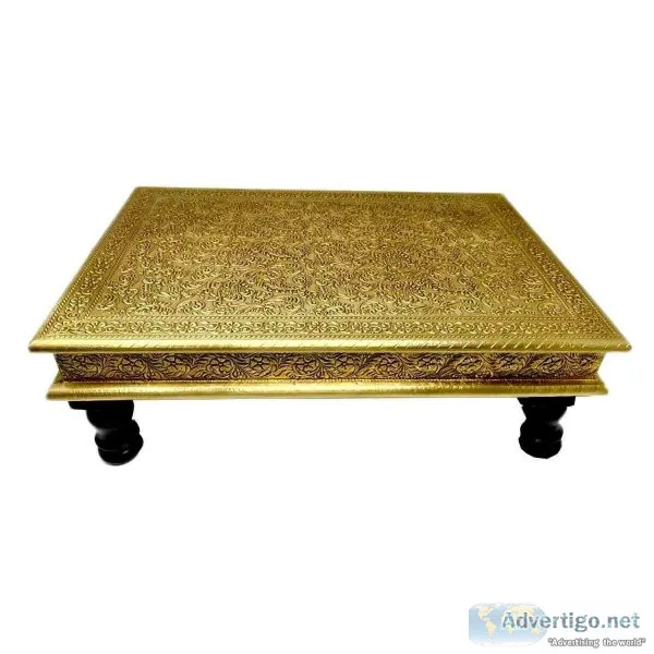 Wooden chowki | brass pooja chowki | bajot | peeta | patla