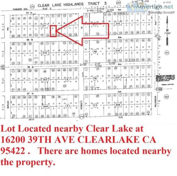 LOT NEAR CLEAR LAKE LOCATED AT 16200 39TH AVE. CLEARLAKE CA 9542