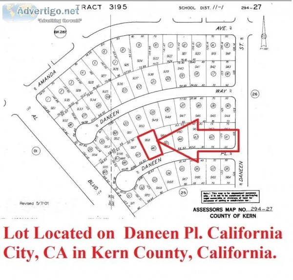 LOT IN CALIFORNIA CITY LOCATED ON DANEEN PL. KERN COUNTY