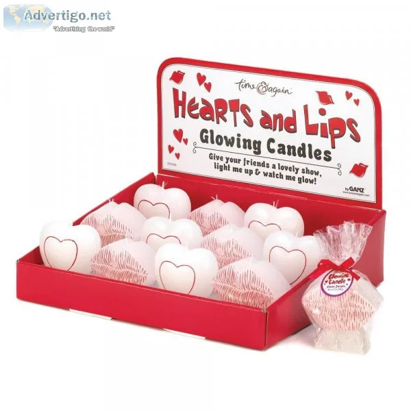 Buy Gifts for Every Occasion  Hearts and Lips Glowing Candles  V