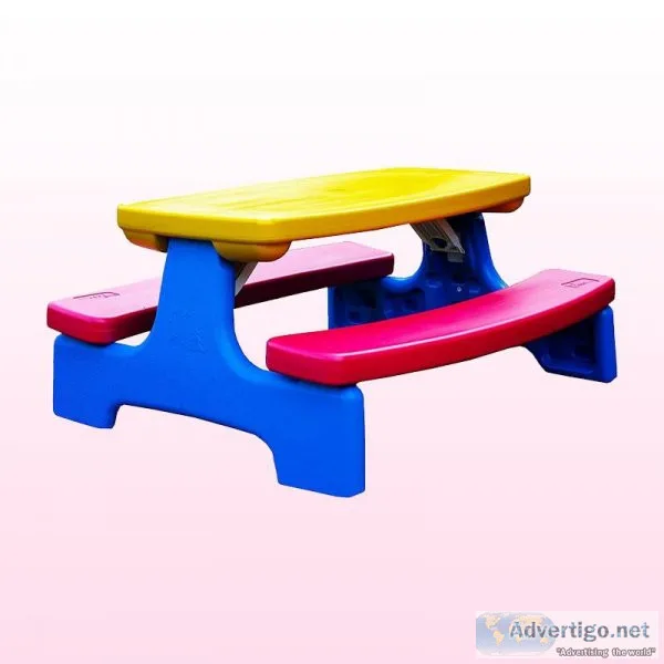 JustForKids Weatherproof Kids Outdoor Picnic Table Bench Play Ta