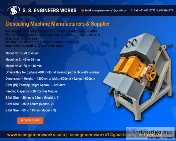Descaling machine manufacturers - ss engineers works