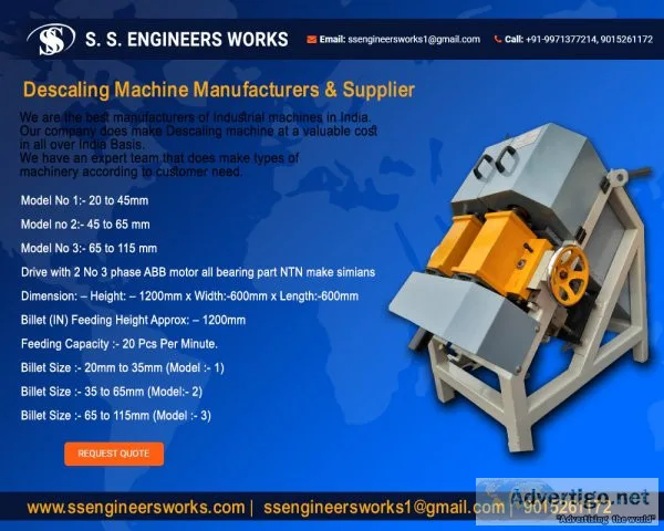 Descaling machine manufacturers - ss engineers works
