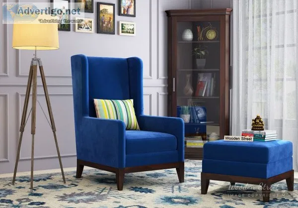 Big discount on wing chairs at wooden street
