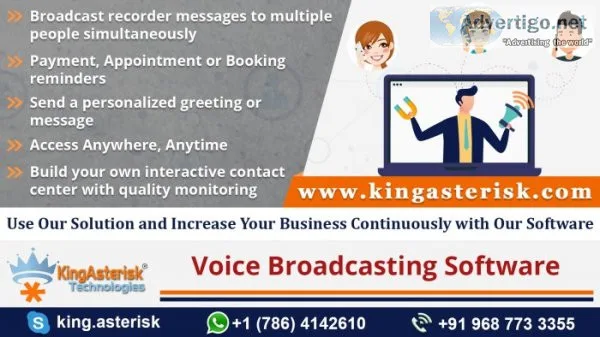 Voice broadcasting solution provide by kingasterisk technologies