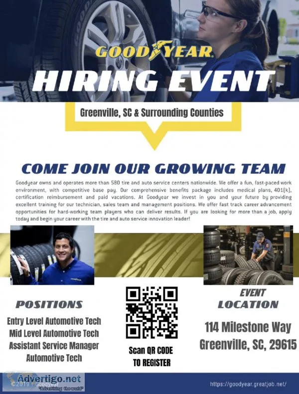 Goodyear Assistant Store Manager - Easley SC