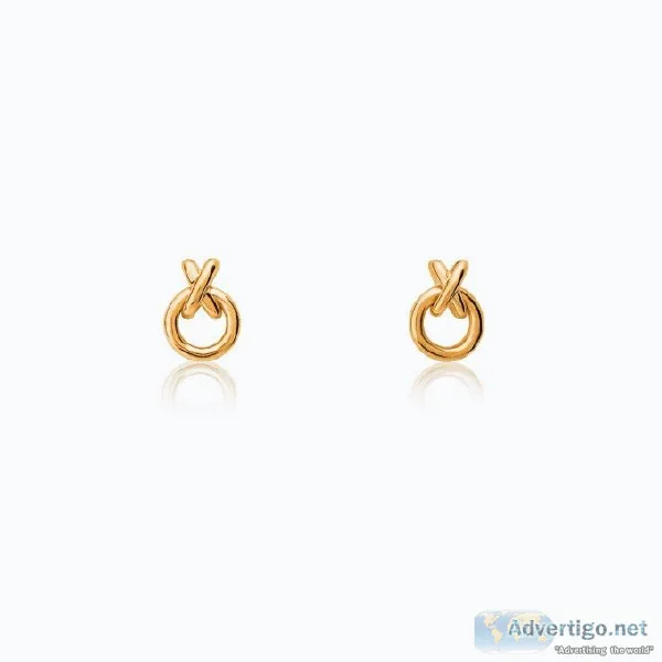 Buy X Button Gold Earrings For Women  Cute Studs