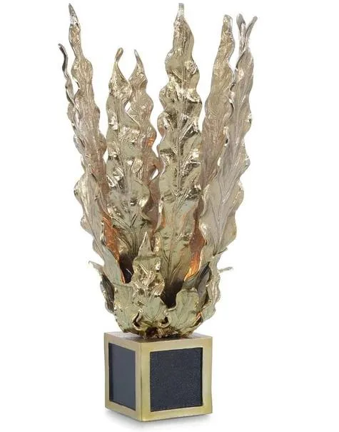 John Richard Handcrafted Leaves Accent Lamp in Brass At Grayson 