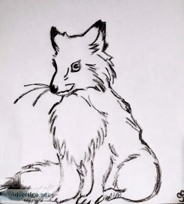 Black and White Winter Fox GG &ndash 8.5&Prime x 11&Prime Colore