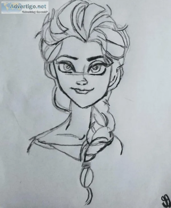 Character Elsa GG &ndash 8.5&Prime x 11&Prime Colored Pencil