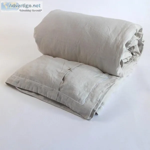 Bourdon Border Linen Duvet Cover  Linenshed Unip Lda
