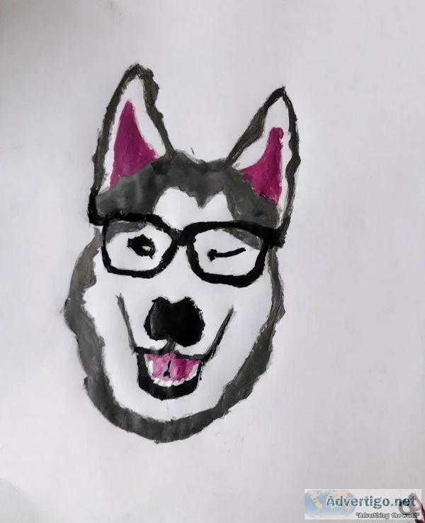 Cute Winter Sled Dog Smiling 2 GG &ndash 8.5&Prime x 11&Prime Pa
