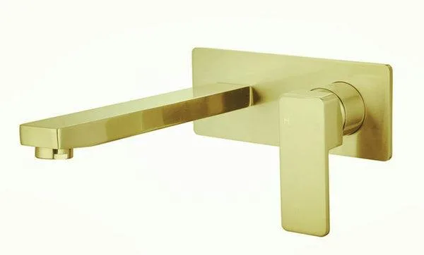 IKON CERAM WALL BASIN MIXER SET BRUSHED GOLD