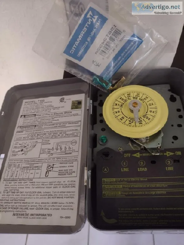 Intermatic T103 Mechanical Time Switch Gray