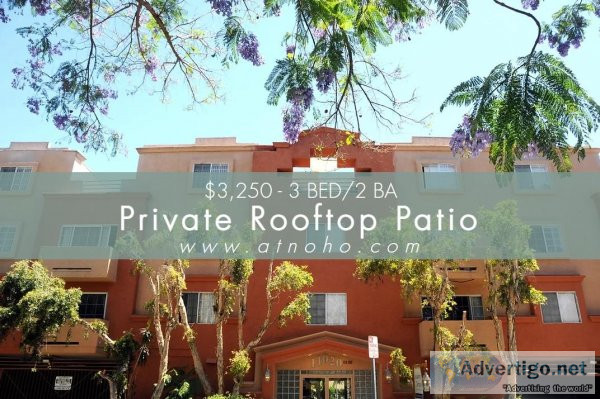 Large 3 Bed2 Ba - Private Rooftop Patio-NoHo Arts
