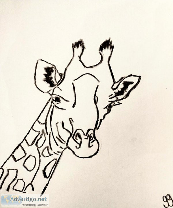 Black and White Giraffe GG &ndash 8.5&Prime x 11&Prime Colored P
