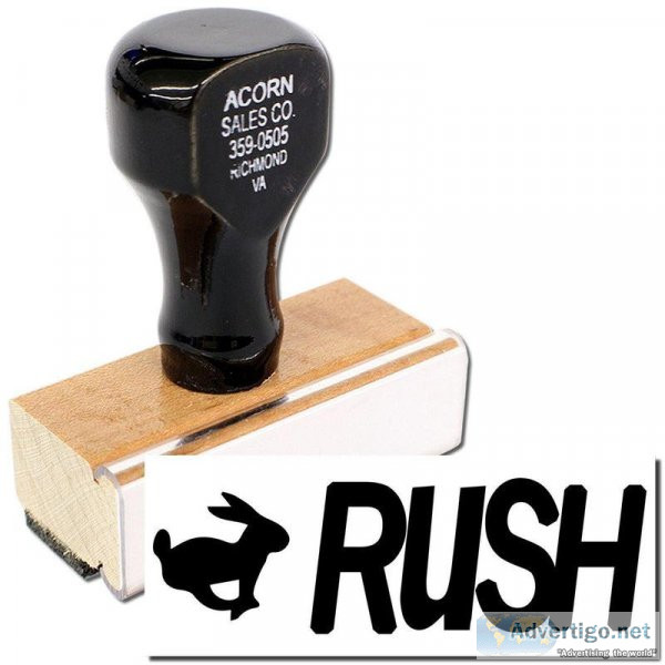 Large Rush with Rabbit Rubber Stamp