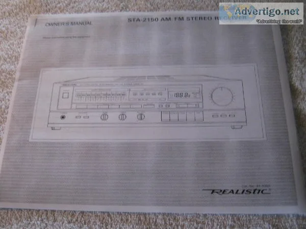 REALISTIC STA-2150 AM-FM STEREO RECEIVER MANUAL (Reprint) &copy 