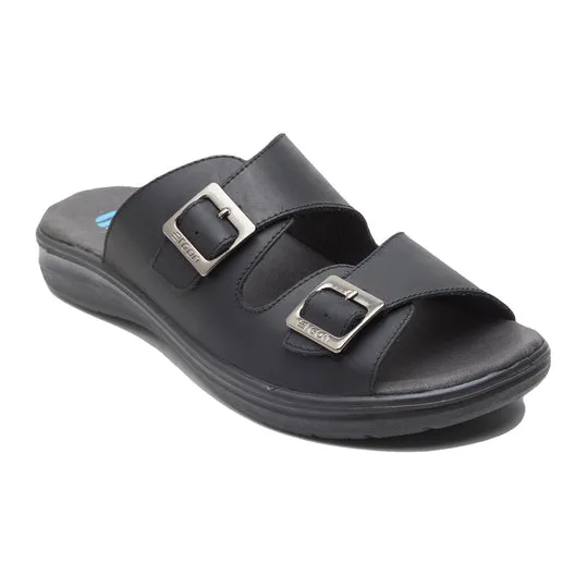 Black slippers for men at ergon